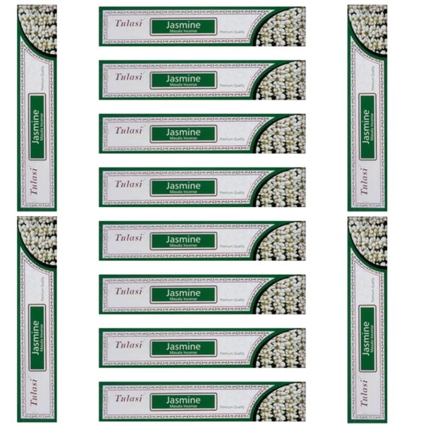 Tulasi Jasmine Masala Premium Quality Incense Sticks (12 packs of 15g each)