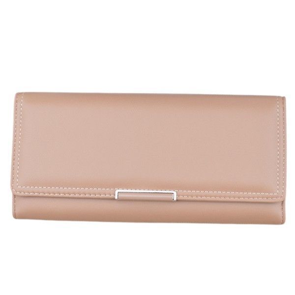 Simple Three Fold Clutch Wallet - Khaki