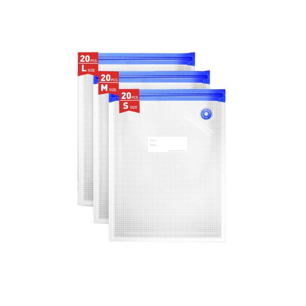 60 Pieces Reusable Food Vacuum Preservation Bag (3 sizes) Vacuum Storage