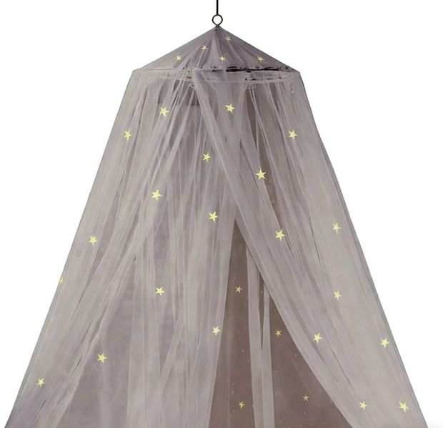 Bed Canopy with Moon Grow Design, Mosquito Net Included