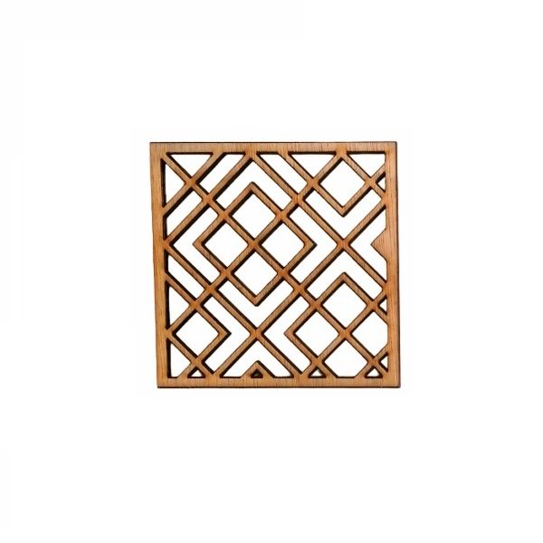 Wooden Square Diamonds Cup Coasters - Pack of 6
