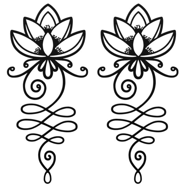Decor Metal Decal Lotus Hollow Wall Art Set of 2 - 30cm