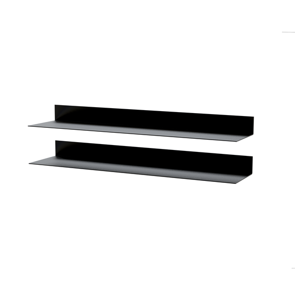 Childrens Bedroom Shelving Set - Set of 2 Wall Shelves - Matte Black