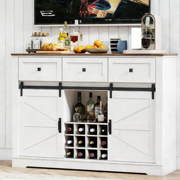 Storage Cabinet Cupboard Coffee Station Bar Cabinet Sideboard Wine Rack