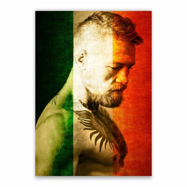Conor McGregor and Irish Flag Poster - A1