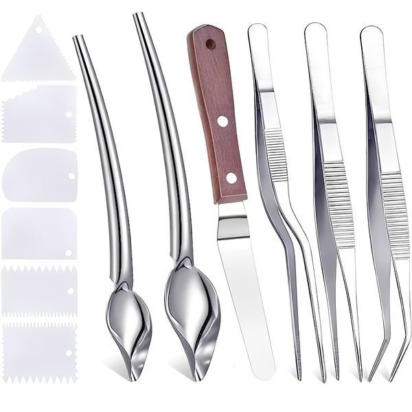 12 Pieces Kitchen Cooking Plating Tools Tweezers Tongs Set Cake Decorating