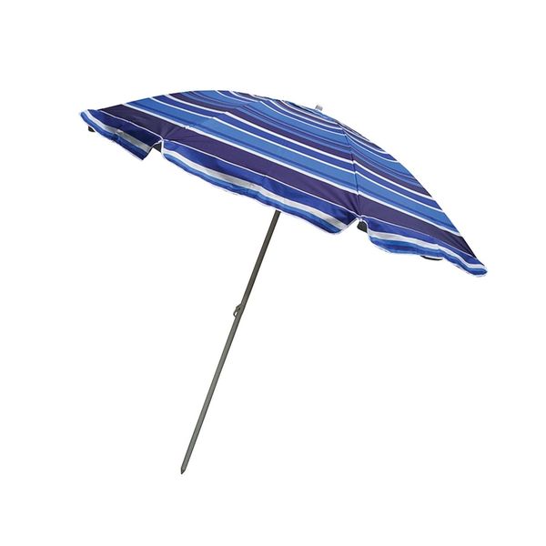 Seagull - Beach Umbrella Tilt UV50 Silver - 225cm - Blue and White Stripes