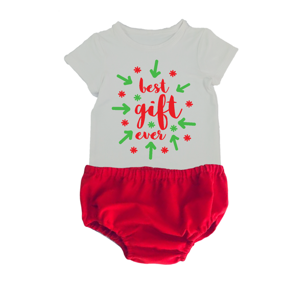 Baby Christmas outfit-Red nappy cover-Best gift ever