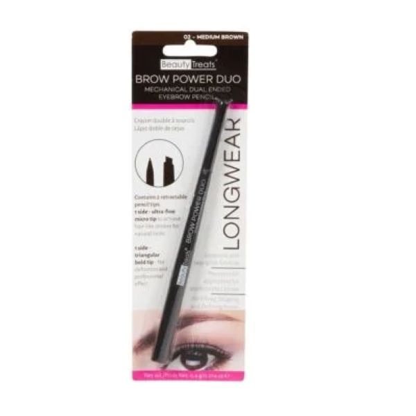 Beauty Treats Brow Power Duo Eyebrow Pencil Medium Brown