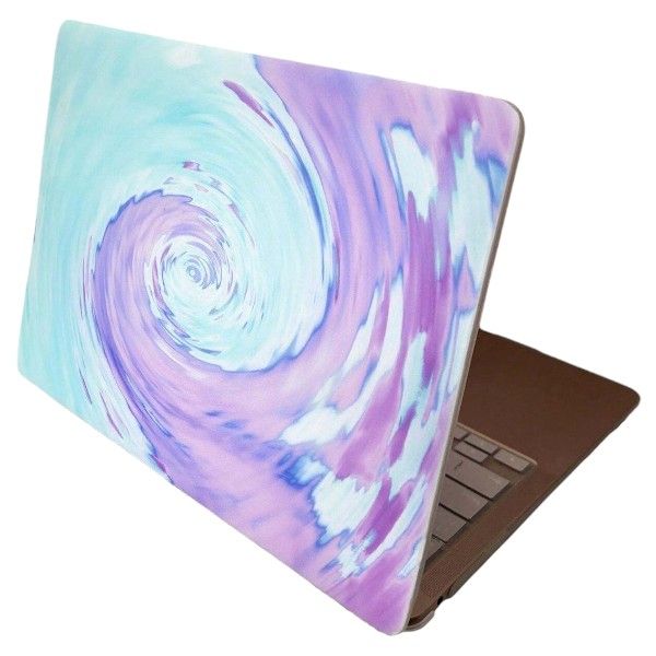 Abstract Swirl Patterned Case For MacBook Air M2 2022 - Purple &amp; Blue