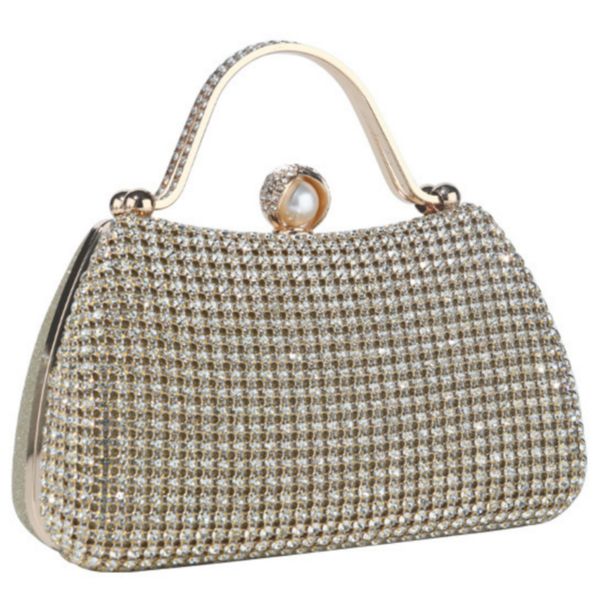 Women's Bling Evening Clutch Bag Purse Handbag with Chain for Wedding Party