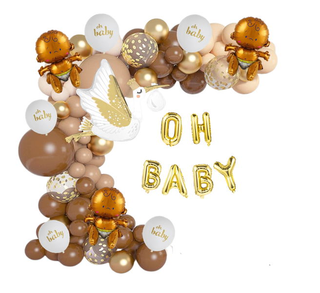 Gold Oh Baby Balloon Arch