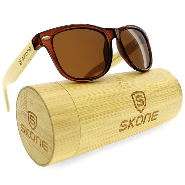 Skone Kalahari Polarised UV400 Bamboo Sunglasses - Brown