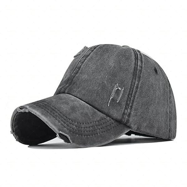 Criss Cross Ponytail Hat Women Washed Distressed Baseball Caps