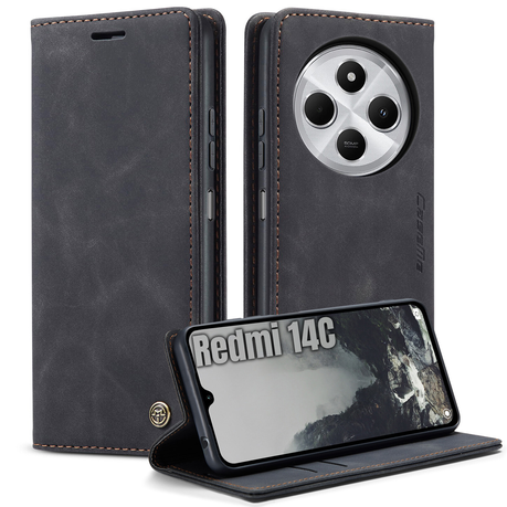Retro Flip Leather Wallet Case Compatible with Redmi 14C Image
