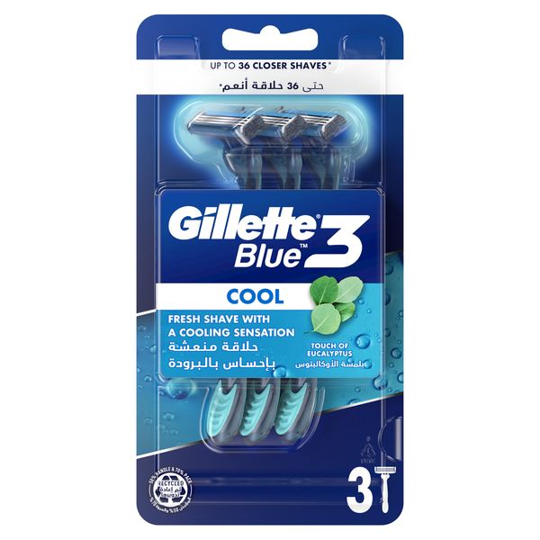 Gillette Blue3 Cool Men's Disposable Razors: 3 Count