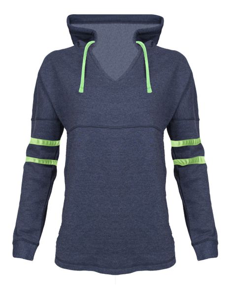 Hoodie Fleece Pullover Sweatshirt Navy/Green image