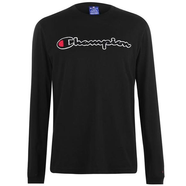Champion Mens Long Sleeve Tee - Black [Parallel Import]