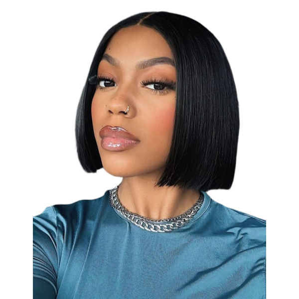 Geebuy 8inch Full Frontal Straight Wig Human Hair Brazilian Wig