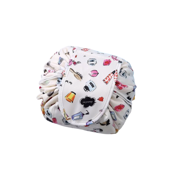 Large Waterproof Drawstring Cosmetic Bag - Cream Luxe
