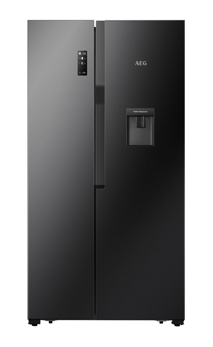 AEG 508L Side by Side Refrigerator - Black Glass