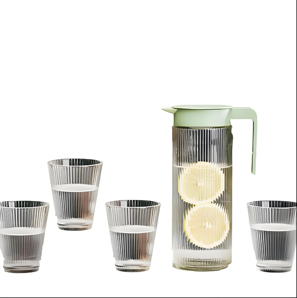 Five-Piece Water Cup Set 4 Glasses 1 Kettle 1.3 L