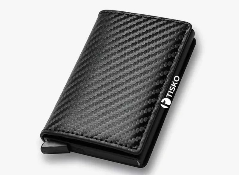 TISKO - RFID Blocking Anti-theft PU Leather Credit Card Holder Wallet- Black