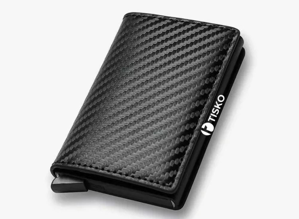 TISKO - RFID Blocking Anti-theft PU Leather Credit Card Holder Wallet- Black