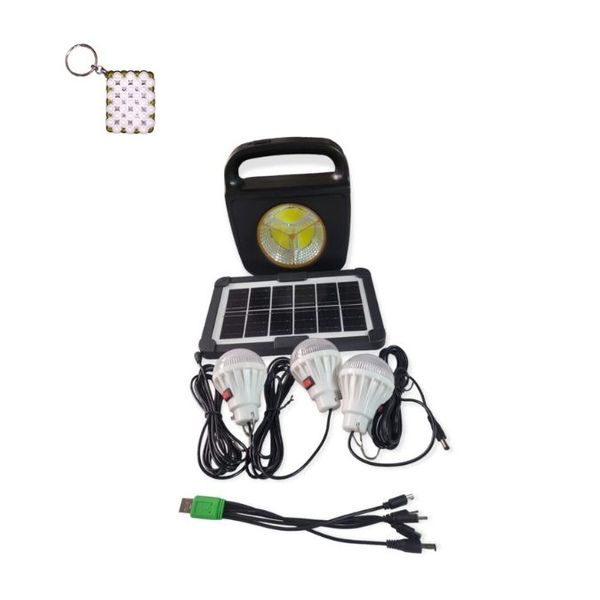 CC022-3 Black Solar Powered Emergency Home System LED Light And A Keyholder