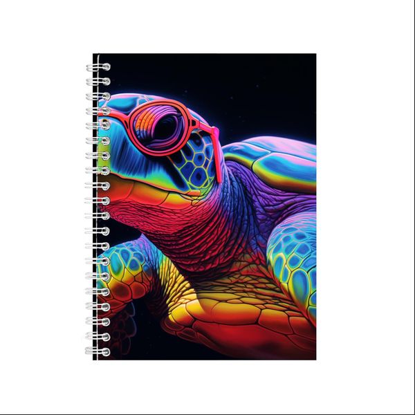 Neon Rainbow Turtle 85 Gift Idea A5 Notepad Present