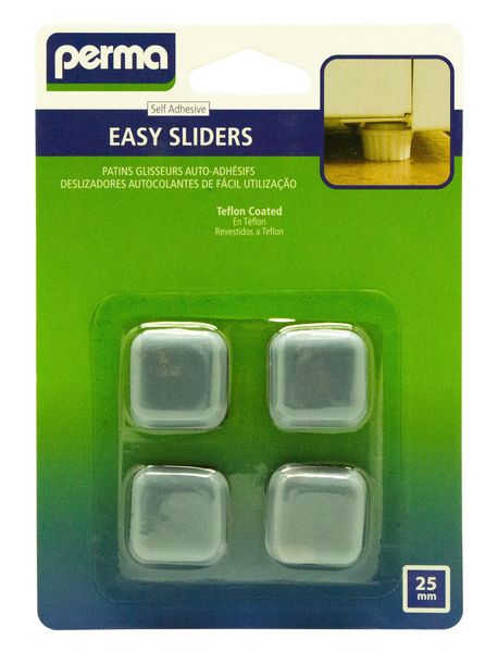 Perma Adhesive Easy Sliders Square - 4 x 25mm