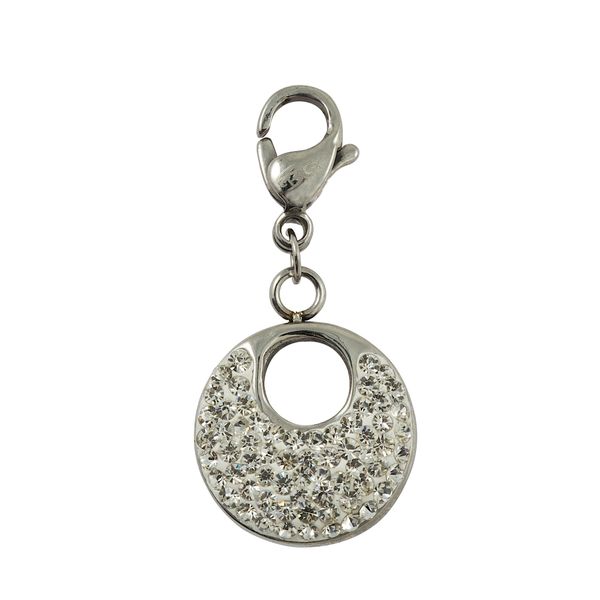 Bad Girl Glitz Oval Charm - White
