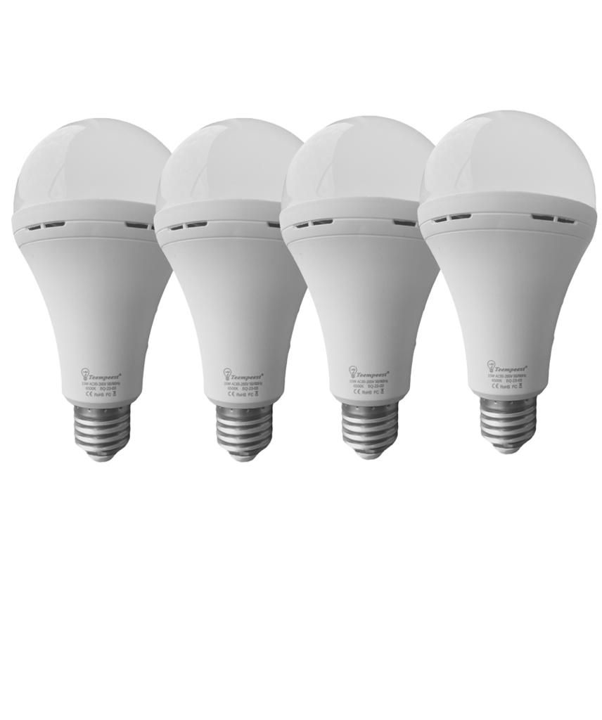 4 Pack 15W E27 Rechargeable Bulb with Built in battery Shop Today