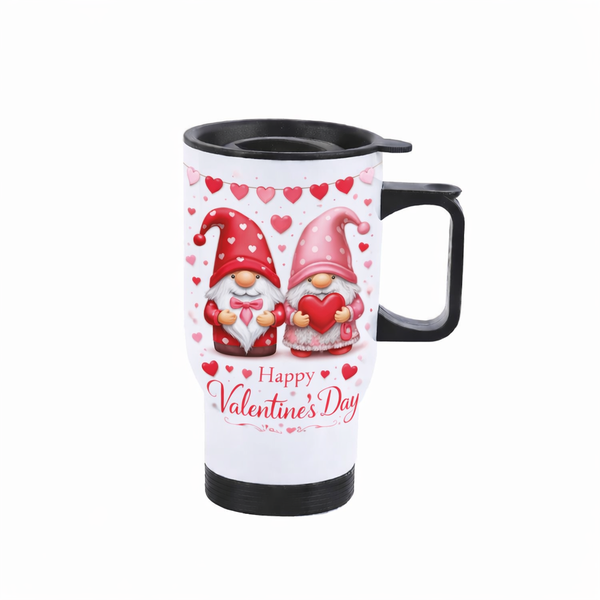 Valentine's Day Gnome Couple Travel Mug Coffee &amp; Tea Travel Mug