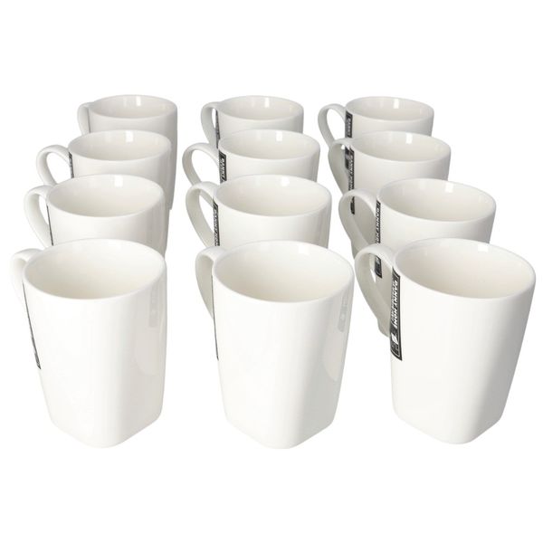 Danny Home White Ceramic Coffee Mug 12cm Set of 12