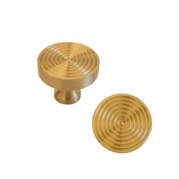 Gold Brass Doorknob 3cm - Set of 2