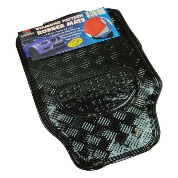 Auto Gear - 4 Piece Car Mat Set - Red-Aluminium