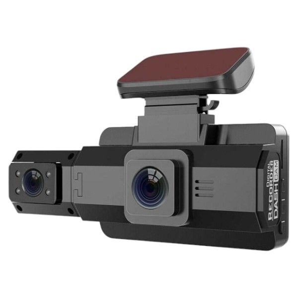 A88 - Interior/Exterior WiFi 1296P Dual Dash Camera &amp; 3" Display - Black