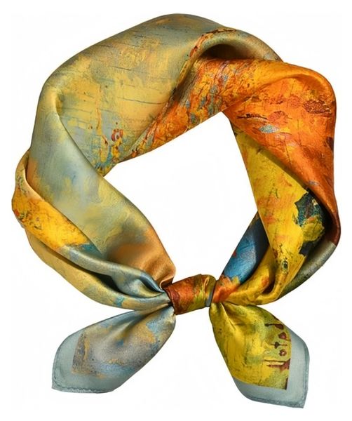 Silk Head Scarf for Women Square Satin Double Sided Rectangle Tie Head Neck