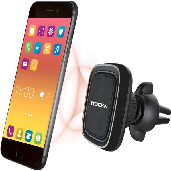 Rocka Fix Series Magnetic Car Phone Holder - Secure Vent Mount, Black