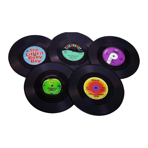 Creative Coasters Set of 6 Vintage CD Coasters Vinyl Records Style 1