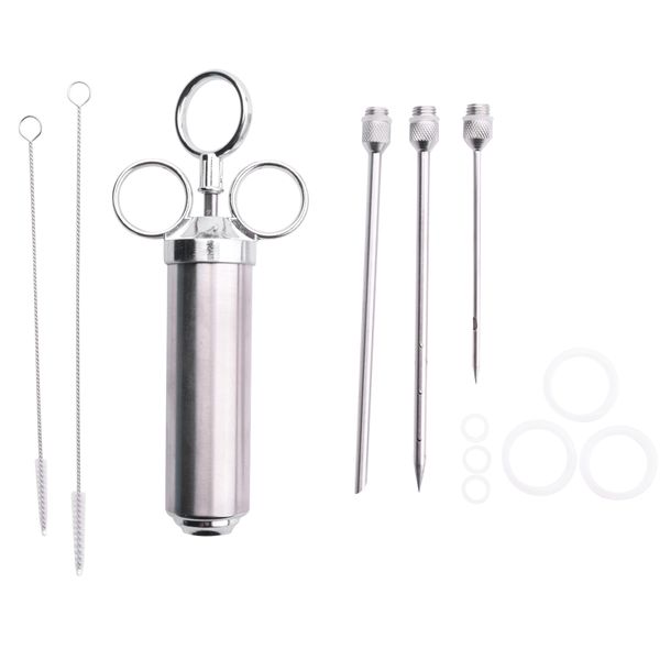 Meat Injector 2-Oz Marinade Flavor Injector 304 Stainless Steel