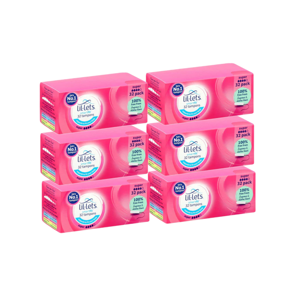 Value Pack Lil-Lets Non-Applicator Super Tampons 32s X 6