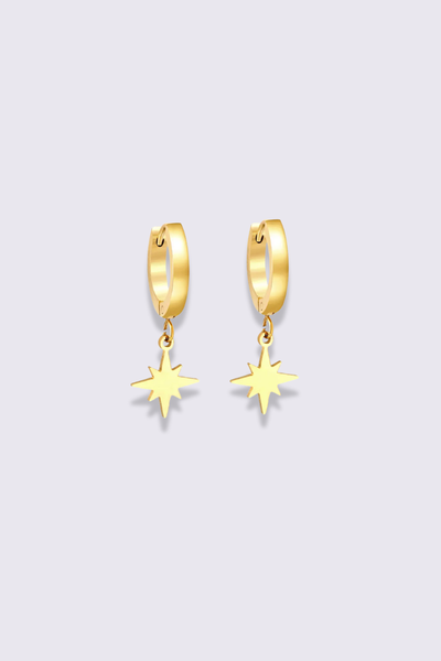 SassyChic Earrings - 8 Pointed Star Pendant