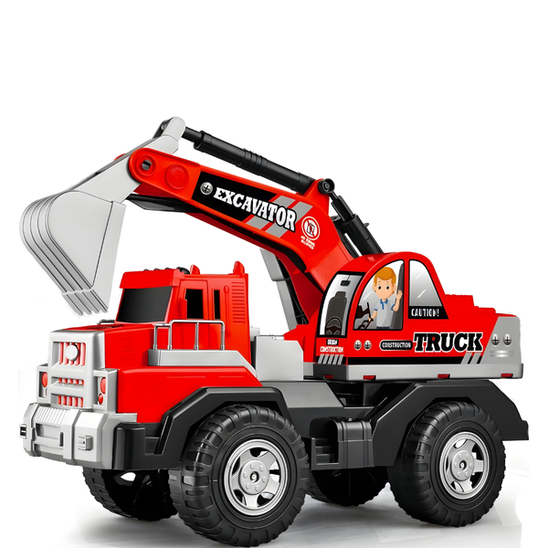 Large Red Engineering Excavator Truck with Robotic Arm - Toys for Boys