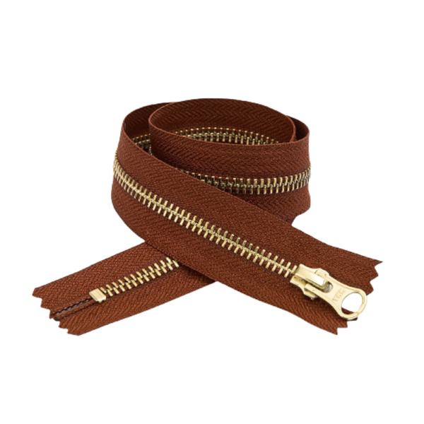 YKK Closed End Zip - 10 Pack Redbrown