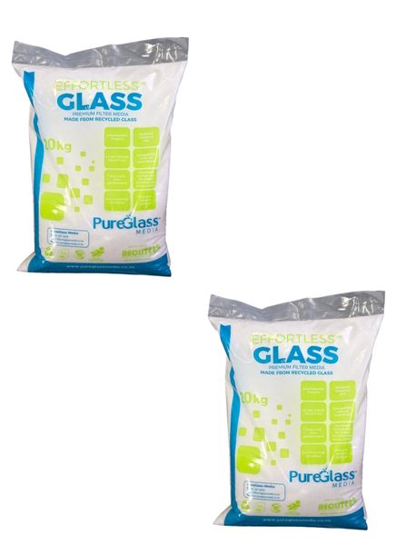 2 X Glass Filter Media 20 kg - Swimming Pool Filter Sand Replacement