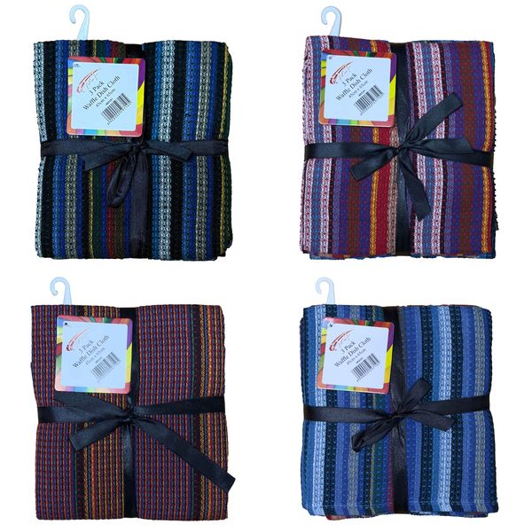 FMF Bulk Pack - 12 Pack Assorted Waffle Dish Cloth 45x65cm