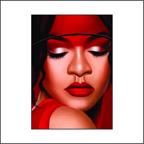 Rihanna Red Lipstick - A1 poster