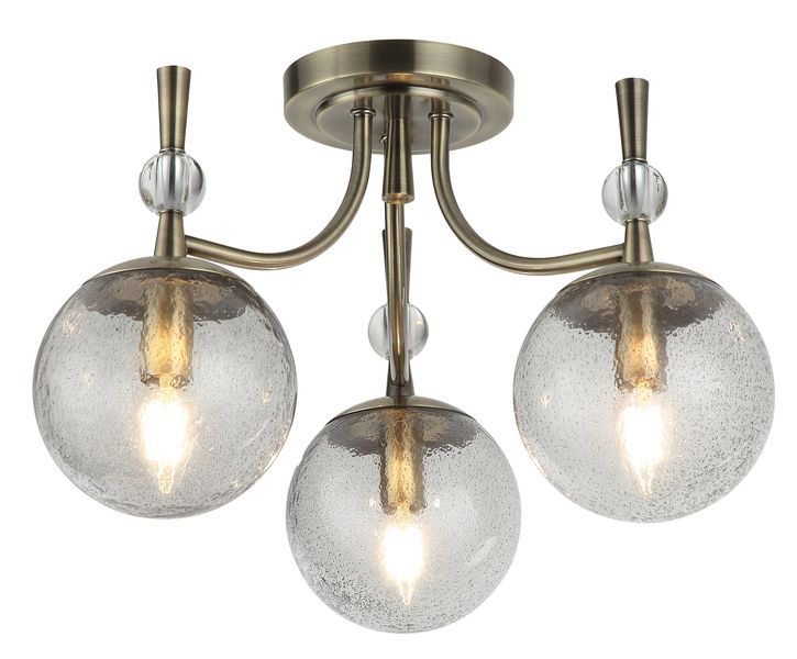 Vintage-Inspired Antique Bronze 3-Light Ceiling Fixture - CH398 Antique